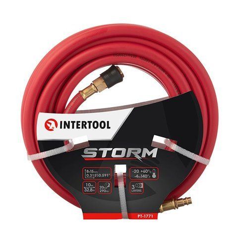 Професійний шланг гібридний STORM INTERTOOL PT-1771 : 10м, з латунними швидкороз'ємними з'єднаннями (PT-1771) PT-1771 фото